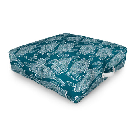 CoastL Studio Tropical Turtle Lagoon Blue Outdoor Floor Cushion