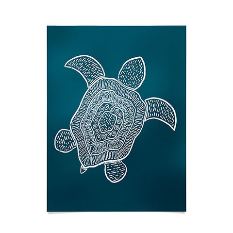 CoastL Studio Tropical Turtle Lagoon Blue Poster