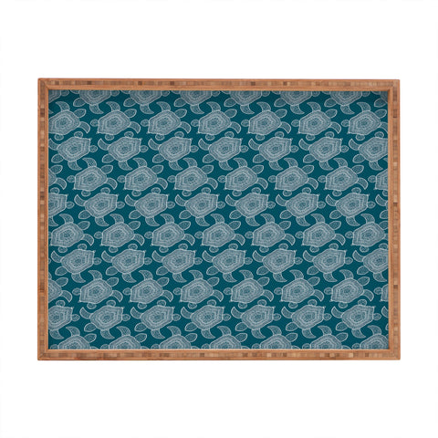 CoastL Studio Tropical Turtle Lagoon Blue Rectangular Tray