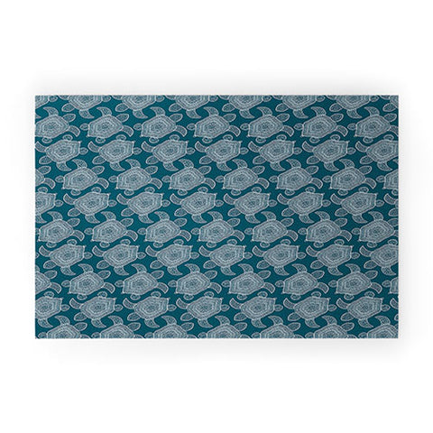 CoastL Studio Tropical Turtle Lagoon Blue Welcome Mat