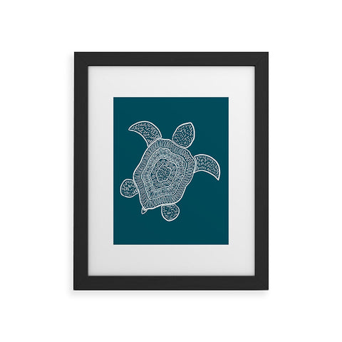 CoastL Studio Tropical Turtle Lagoon Blue Framed Art Print