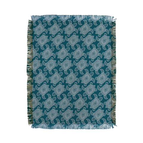 CoastL Studio Tropical Turtle Lagoon Blue Throw Blanket
