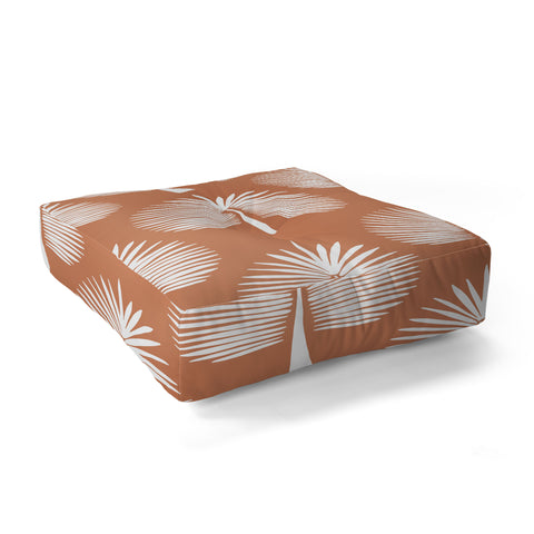 CoastL Studio Wide Palm Terra Cotta Floor Pillow Square