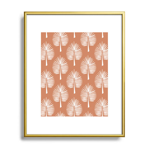 CoastL Studio Wide Palm Terra Cotta Metal Framed Art Print