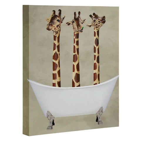 Coco de Paris 3 giraffes in bathtub Art Canvas