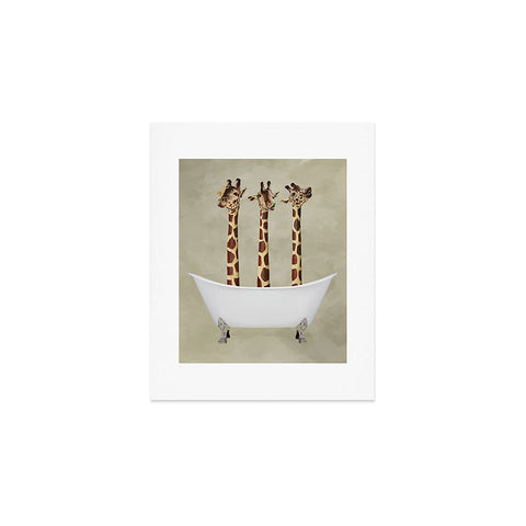 Coco de Paris 3 giraffes in bathtub Art Print