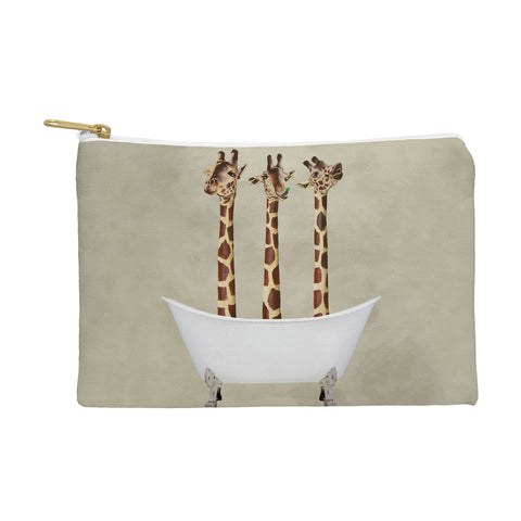 Coco de Paris 3 giraffes in bathtub Pouch