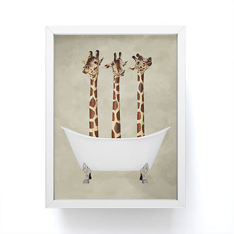 Coco de Paris 3 giraffes in bathtub Framed Mini Art Print