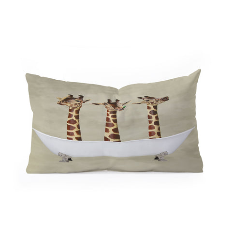 Coco de Paris 3 giraffes in bathtub Oblong Throw Pillow