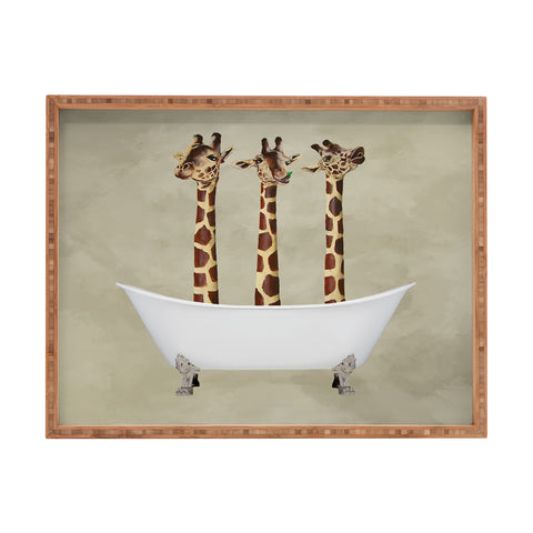 Coco de Paris 3 giraffes in bathtub Rectangular Tray