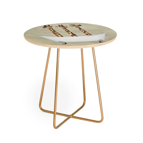 Coco de Paris 3 giraffes in bathtub Round Side Table