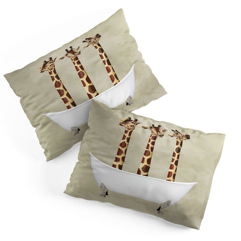 Coco de Paris 3 giraffes in bathtub Pillow Shams