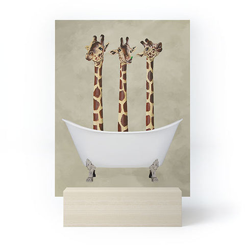 Coco de Paris 3 giraffes in bathtub Mini Art Print