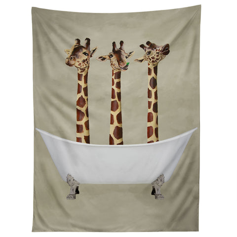 Coco de Paris 3 giraffes in bathtub Tapestry
