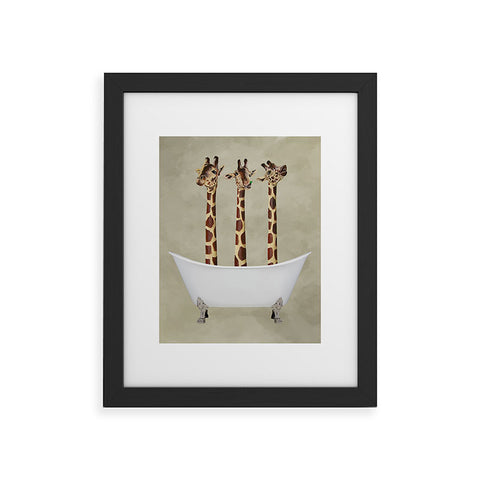 Coco de Paris 3 giraffes in bathtub Framed Art Print