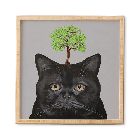 Coco de Paris A black cat with a tree Framed Wall Art
