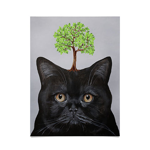 Coco de Paris A black cat with a tree Poster