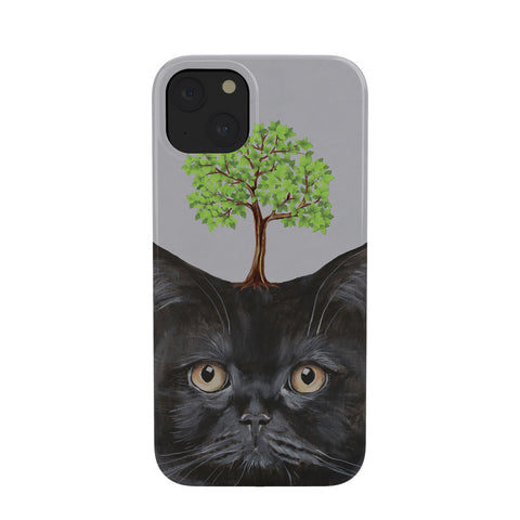 Coco de Paris A black cat with a tree Phone Case
