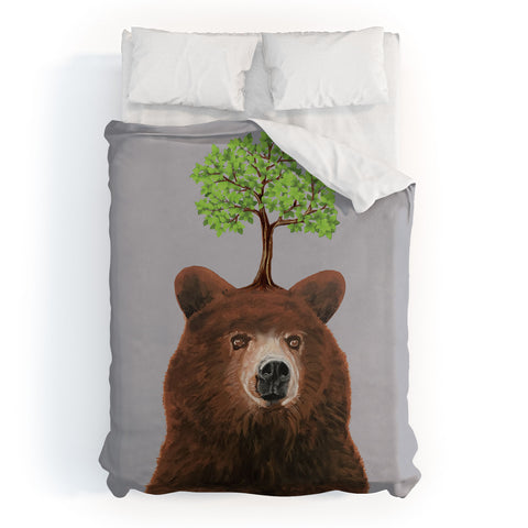 Coco de Paris A brown bear with a tree Duvet Cover