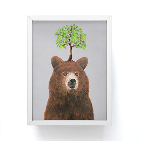 Coco de Paris A brown bear with a tree Framed Mini Art Print