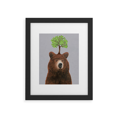 Coco de Paris A brown bear with a tree Framed Art Print