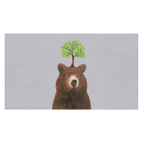 Coco de Paris A brown bear with a tree Tablecloth