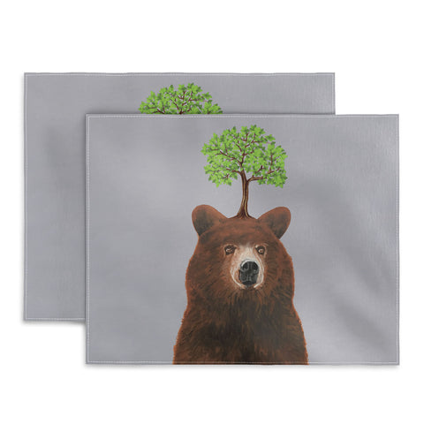 Coco de Paris A brown bear with a tree Placemat