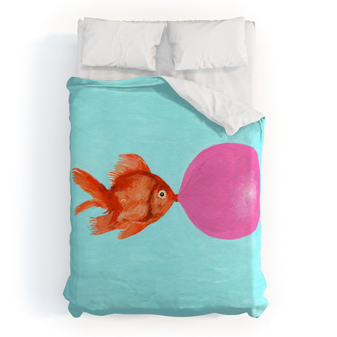 Coco de Paris A bubblegum goldfish Duvet Cover