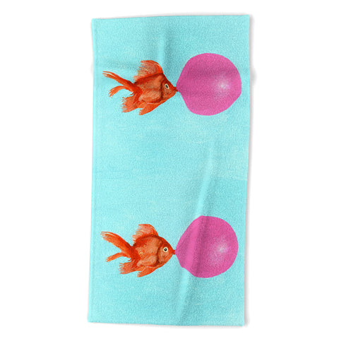 Coco de Paris A bubblegum goldfish Beach Towel