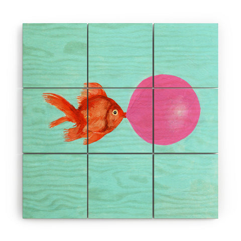 Coco de Paris A bubblegum goldfish Wood Wall Mural