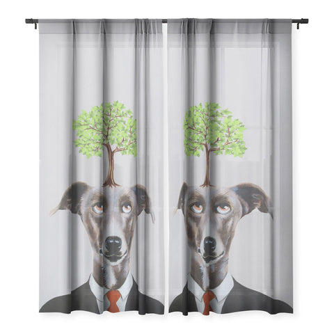 Coco de Paris A greyhound with a tree Sheer Non Repeat