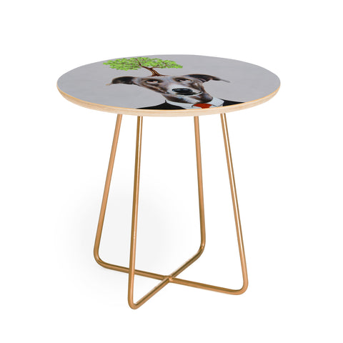 Coco de Paris A greyhound with a tree Round Side Table