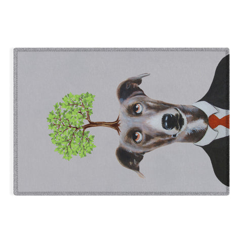 Coco de Paris A greyhound with a tree Outdoor Rug