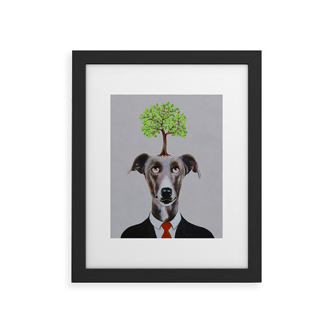 Coco de Paris A greyhound with a tree Framed Art Print