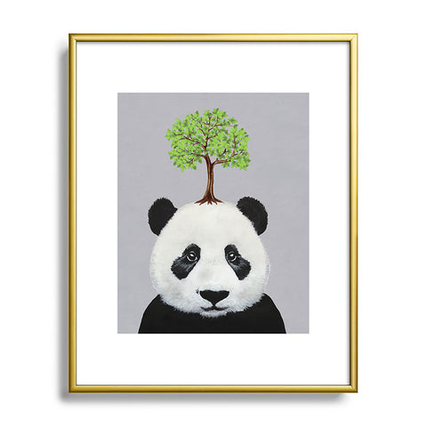 Coco de Paris A Panda with a tree Metal Framed Art Print