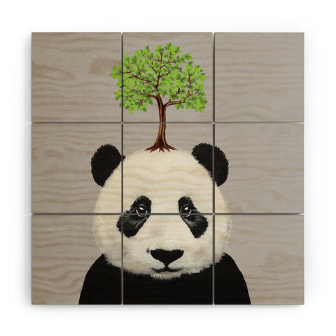 Coco de Paris A Panda with a tree Wood Wall Mural