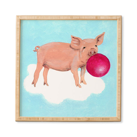 Coco de Paris A piggy with bubblegum Framed Wall Art
