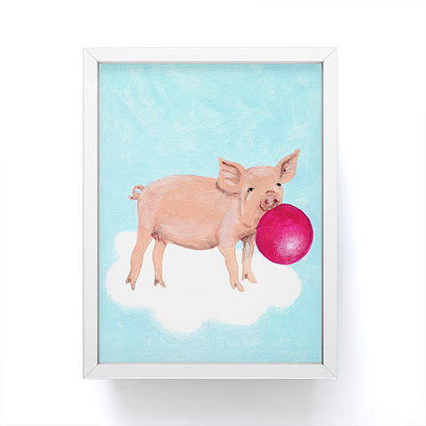 Coco de Paris A piggy with bubblegum Framed Mini Art Print