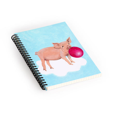 Coco de Paris A piggy with bubblegum Spiral Notebook
