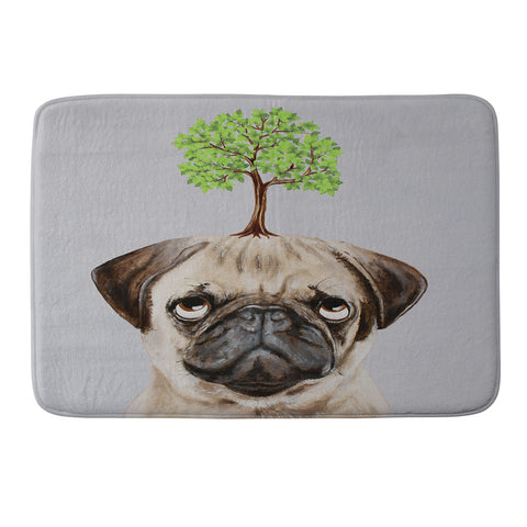 Coco de Paris A pug with a tree Memory Foam Bath Mat