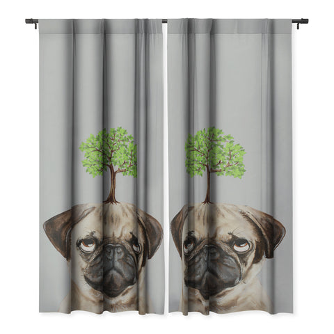 Coco de Paris A pug with a tree Blackout Non Repeat
