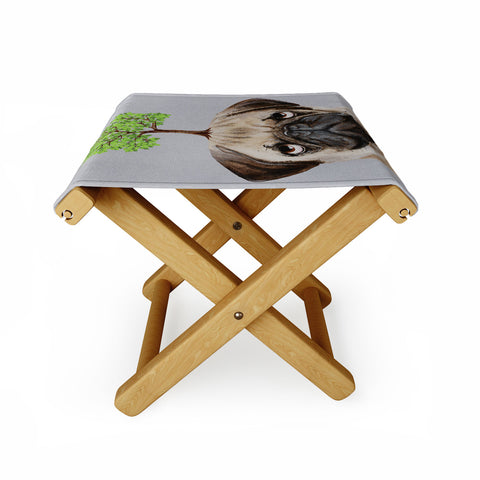 Coco de Paris A pug with a tree Folding Stool