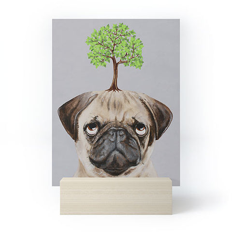 Coco de Paris A pug with a tree Mini Art Print