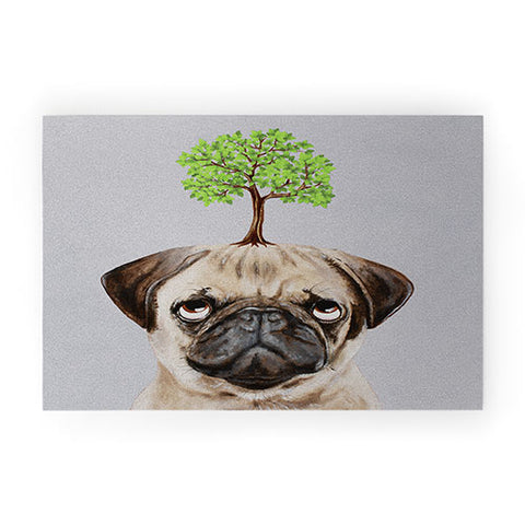 Coco de Paris A pug with a tree Welcome Mat