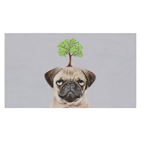 Coco de Paris A pug with a tree Tablecloth