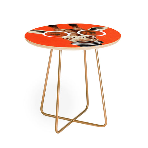 Coco de Paris A stripy Giraffe Round Side Table