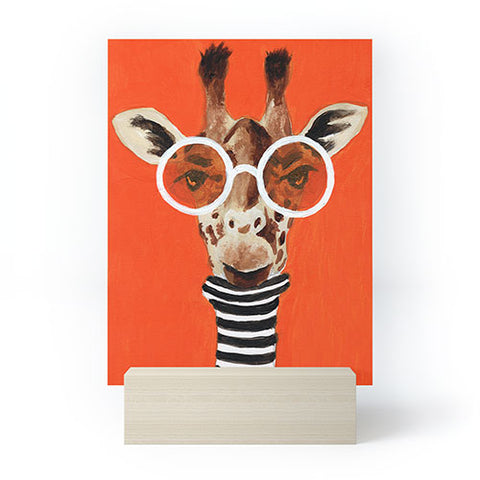 Coco de Paris A stripy Giraffe Mini Art Print