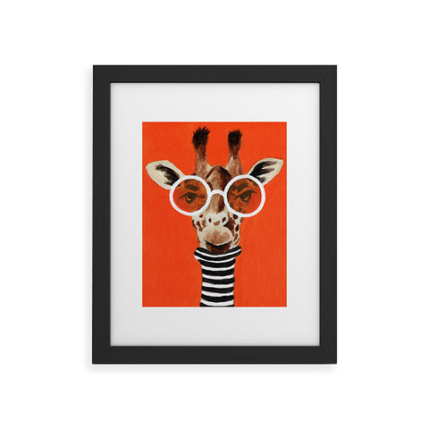 Coco de Paris A stripy Giraffe Framed Art Print