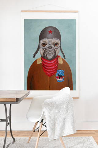 Coco de Paris Aviator Bulldog Art Print And Hanger