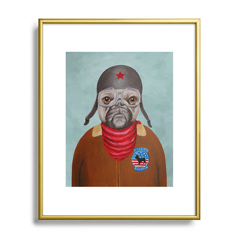Coco de Paris Aviator Bulldog Metal Framed Art Print